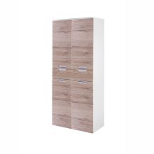 Tall bathroom cabinet MARS 65x36xH159cm, oak/white gloss