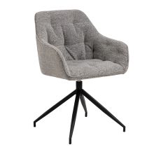 Dining chair BROOKE with armrest, grey/black