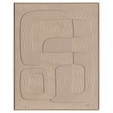 Painting with frame 80x100cm,  light brown shape