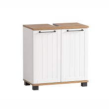 Washbasin cabinet JELDA 60x33xH62cm, oak/matte white