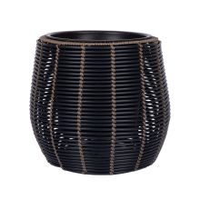 Plant holder WICKER D45xH40cm, black/brown