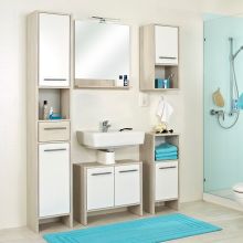 Bathroom set 350 white/light brown