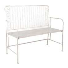 Скамья JASMINE 103x50xH93см, металл антик-белый