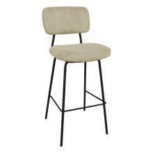 Bar chair KEIU 46x49xH107cm, light beige corduroy