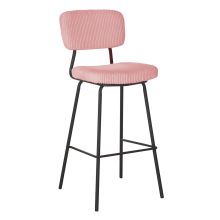 Bar chair KEIU 46x49xH107cm, vintage pink corduroy