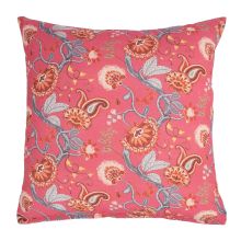 Cushion LONETA 45x45cm, flowers on pink base