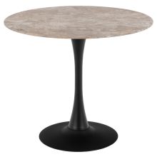 Dining table MALTA D90xH75cm, brown/black