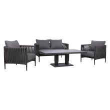 Garden furniture set BRISTOL table, sofa and 2 chairs, grey
