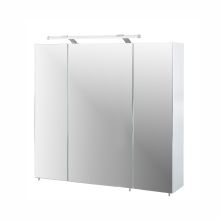Mirror cabinet with LED lighting DORINA 80x16xH75cm, white gloss