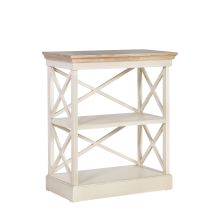 Bookcase SAMIRA 72x36xH84,5cm, w/ 2 shelf, color: antique white / brown