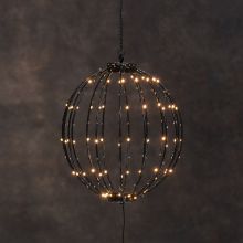 LED-valgusti BALL D30cm 160LED kuldse valgusega tuled, must raam