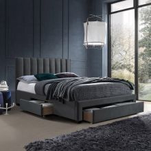 Bed GRACE with mattress HARMONY DUO 160x200cm, dark grey