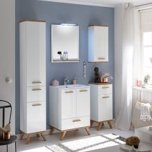Vannitoamööbli komplekt 923 valge/tamm, LED
