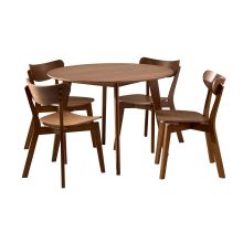 Dining table set ROXBY D105xH76cm, brown