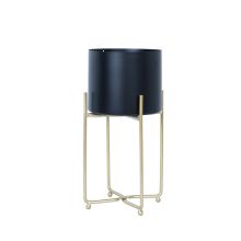 Lillepostament DEIA BLACK S 19,5x18xH37cm, must/kuldne