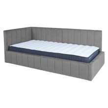 Bed JASPER 90x200cm with mattress HARMONY UNO, grey