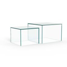 Coffee table set DICE 50x50xH35cm, 40x40xH30cm, clear