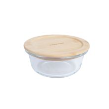 Миска BOXY D13xH5,4см 400мл, стекло, бамбуковая крышка