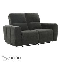 Recliner sofa MATIAS 2-seater with electric mechanism, grey