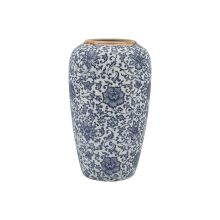 Vase TITAN STONE D17xH27cm, blue flower
