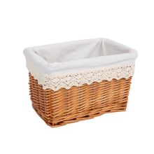 Basket MAX-5, 30x20xH18cm, brown with lace