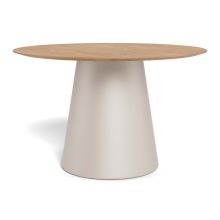 Dining table SOLI D120xH75cm, natural/grey
