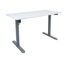 Письменный стол ERGO LIGHT с 1 мотором 120x60xH73-118см, белый/серебристо-серый