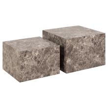 Diivanilauad 2tk DICE_58x58xH40cm, 50x50xH33cm, helepruun