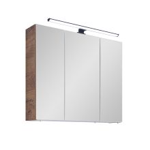 Зеркальный шкаф с LED-светильником 76-II, 75x20xH70см, тёмный дуб