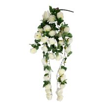 Artificial flower FLOWERLY branch H120cm, white rose