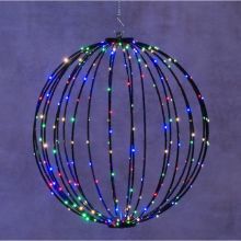 LED-valgusti BALL D50cm 264LED värvilised tuled, must raam