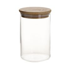 Klaaspurk JARA D8,3xH13cm 790ml bambusest kaanega