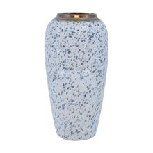 Vaas TITAN STONE D17xH32cm, valge/mustad piisad