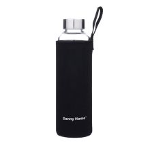 Joogipudel GLASS H22,5cm 550ml klaasist, must ümbris