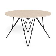 Coffee table PRUNUS D80xH46,4cm, beige/black