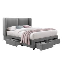 Кровать SUGI с матрасом HARMONY DELUX 160x200см, серый