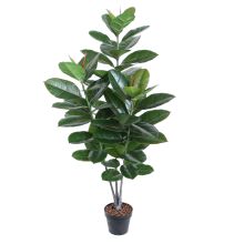 Искусственное дерево RUBBER PLANT H130см, чёрный горшок