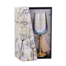 Wine goblet FLOW "Super Dad" H21,2cm 450ml, transparent glass, blue box