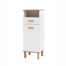 Alumine vannitoakapp PADUA 40x35xH114,5cm, valge läige/tamm