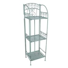 Shelf MINT 34x30xH112cm, antique green metal