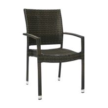 Стул WICKER-3 с подлокотниками, тёмно-коричневый