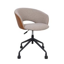 Task chair KARINA with castors, beige/light brown