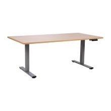 Desk ERGO PRO with 2 motor 160x80xH60-125cm, hickory/grey