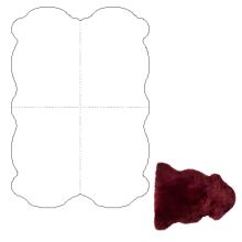 Ковёр из шкуры овцы MERINO M 4x, 90x180см, винно-красный