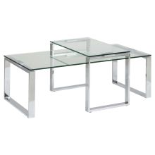 Diivanilauad 2tk KATRINE 115x55xH37,5cm, 69x40xH45cm, klaas