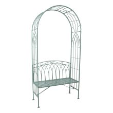Скамья MINT с аркой 103x48xH211см, кованое железо, антично-зеленый