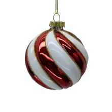 Рождественское украшение JOY XMAS RED, д 8 см, стекло