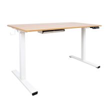 Töölaud ERGO 1-mootoriga 120x60xH73-121cm, tamm/valge
