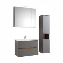 Vannitoamööbli komplekt valamuga 357 hall, LED