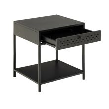 Nightstand NEWCASTLE with drawer, black